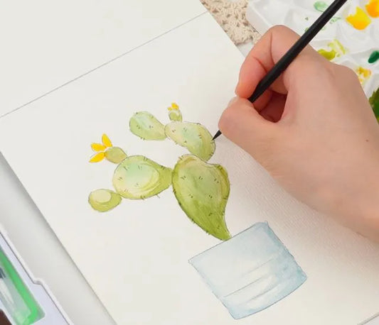 How to Paint Watercolor Cactus