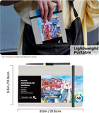 8.5"x5.5" Watercolor Journal Leather Cover 48 Pages Each 1 Pack - Funto