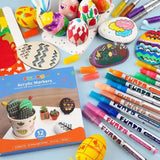 Funto acrylic paint pens medium tip 12 colors for multi-surface painting