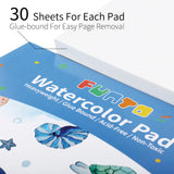 Glue Bound Watercolor Paper Pad 9"x12" - Funto
