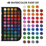 Funto beginner watercolor kit 48 vibrant colors with 140lb watercolor paper pad