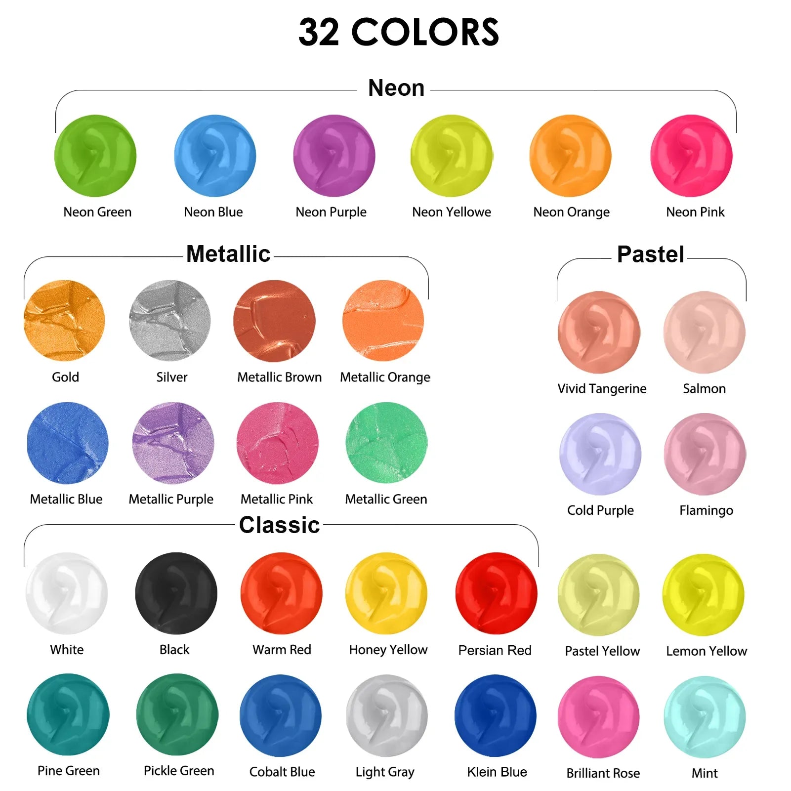 Acrylic Pouring Paint Set 36 Bottles - Funto