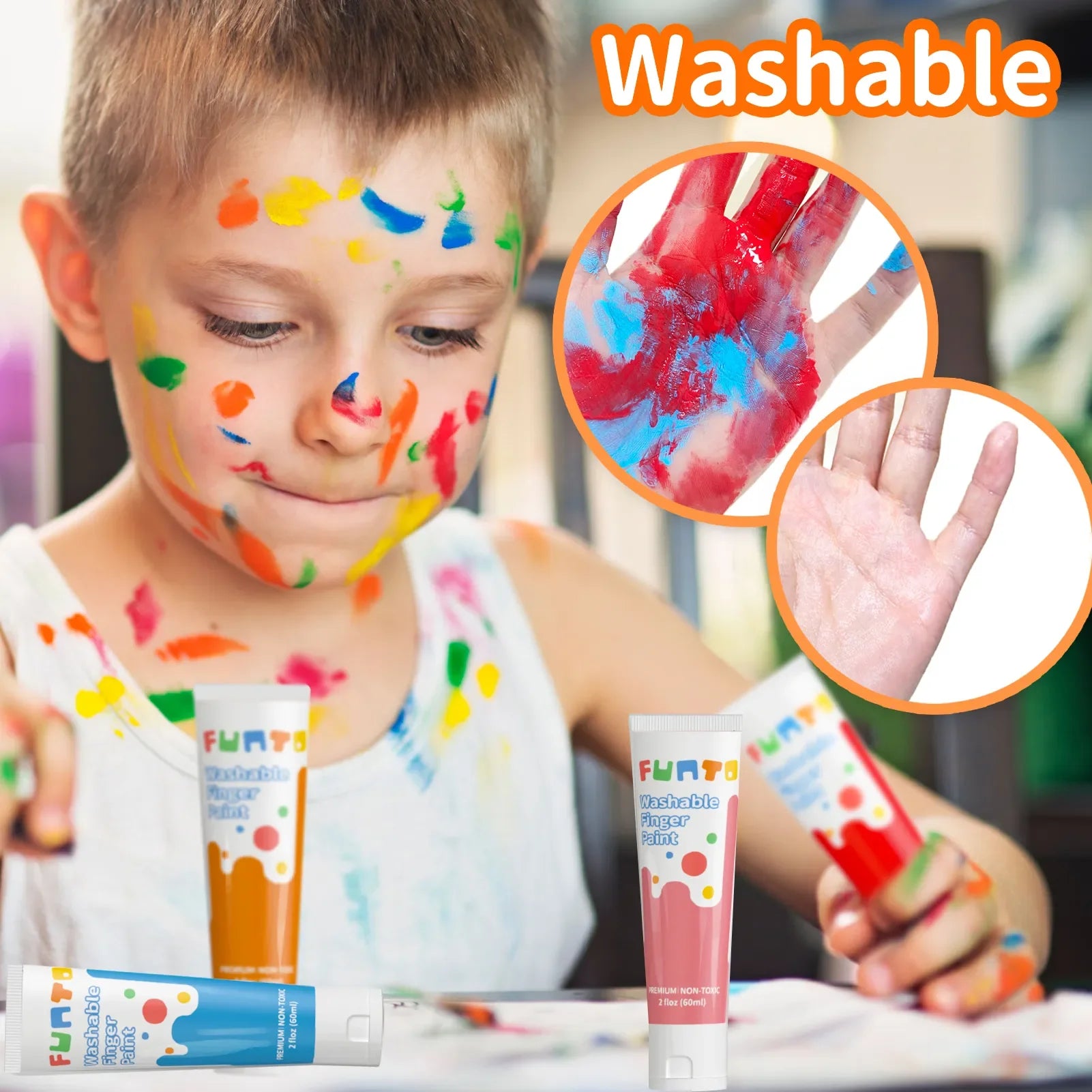 Washable Finger Paint - 10 Colors - Funto