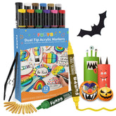 Dual Tip Acrylic Paint Markers - 12 Colors - Funto