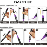 Dual Tip Acrylic Paint Markers - 12 Colors - Funto