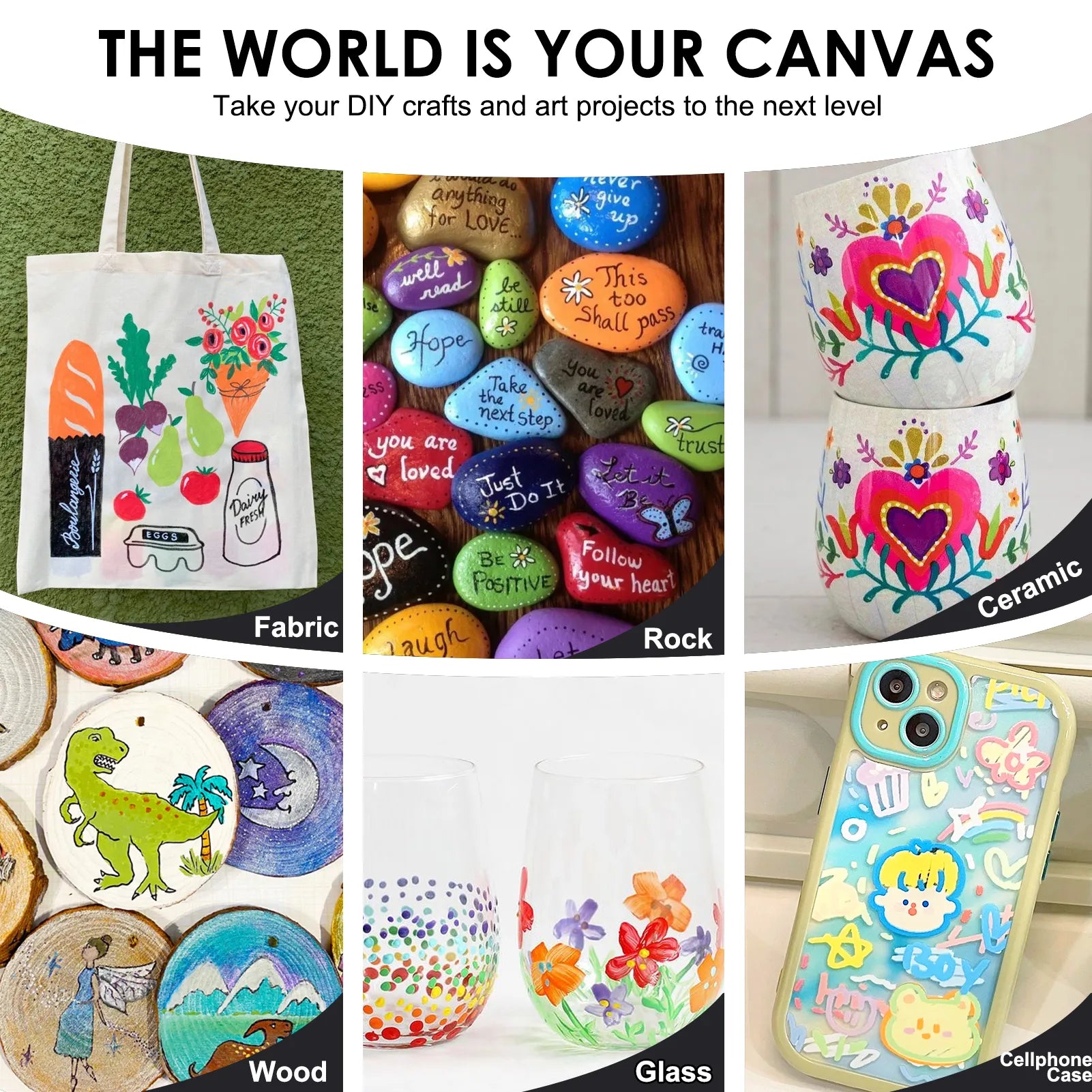 Funto acrylic paint markers 12 colors non-toxic for DIY crafts and gifts