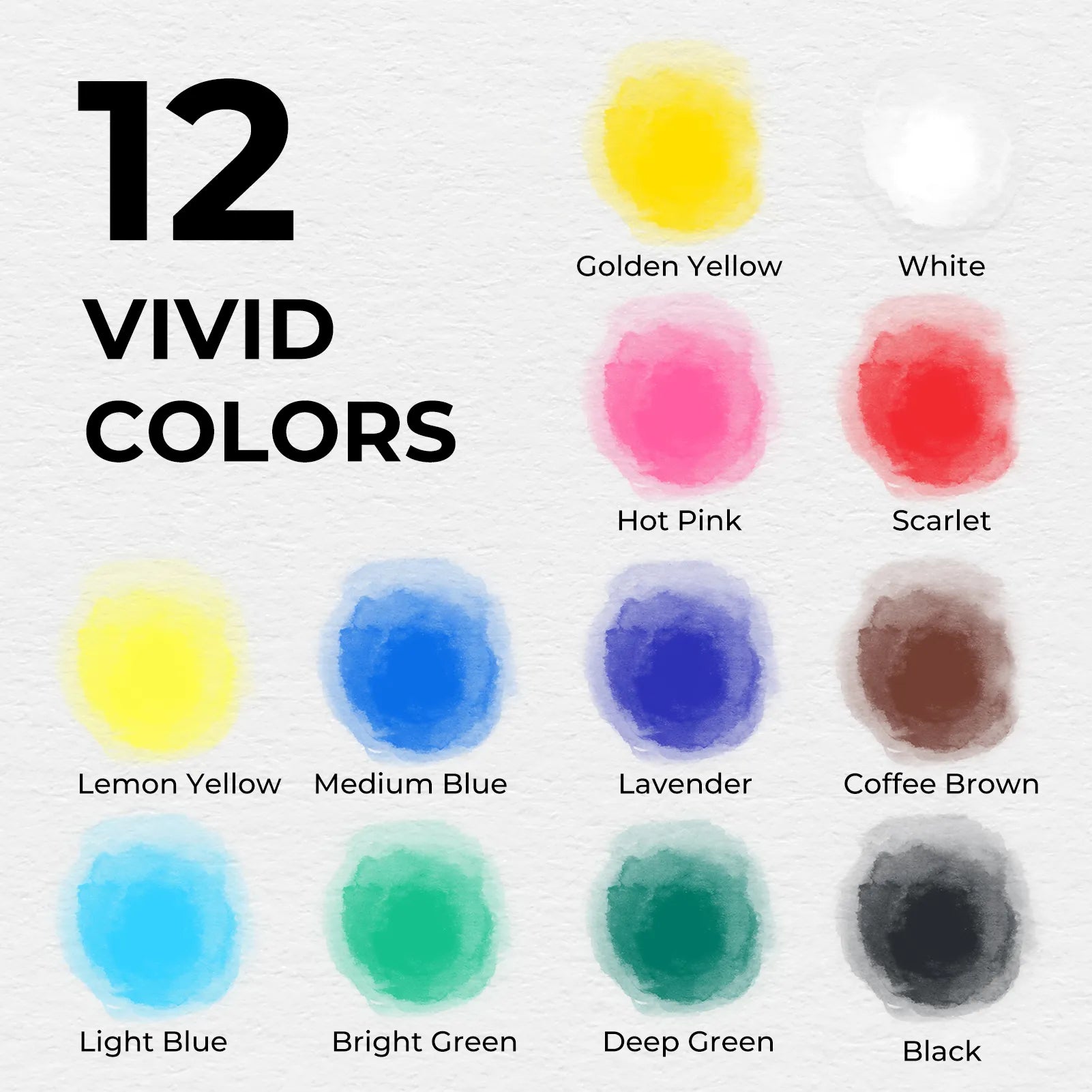 Funto portable watercolor set 12 colors with metal case and painting accessories