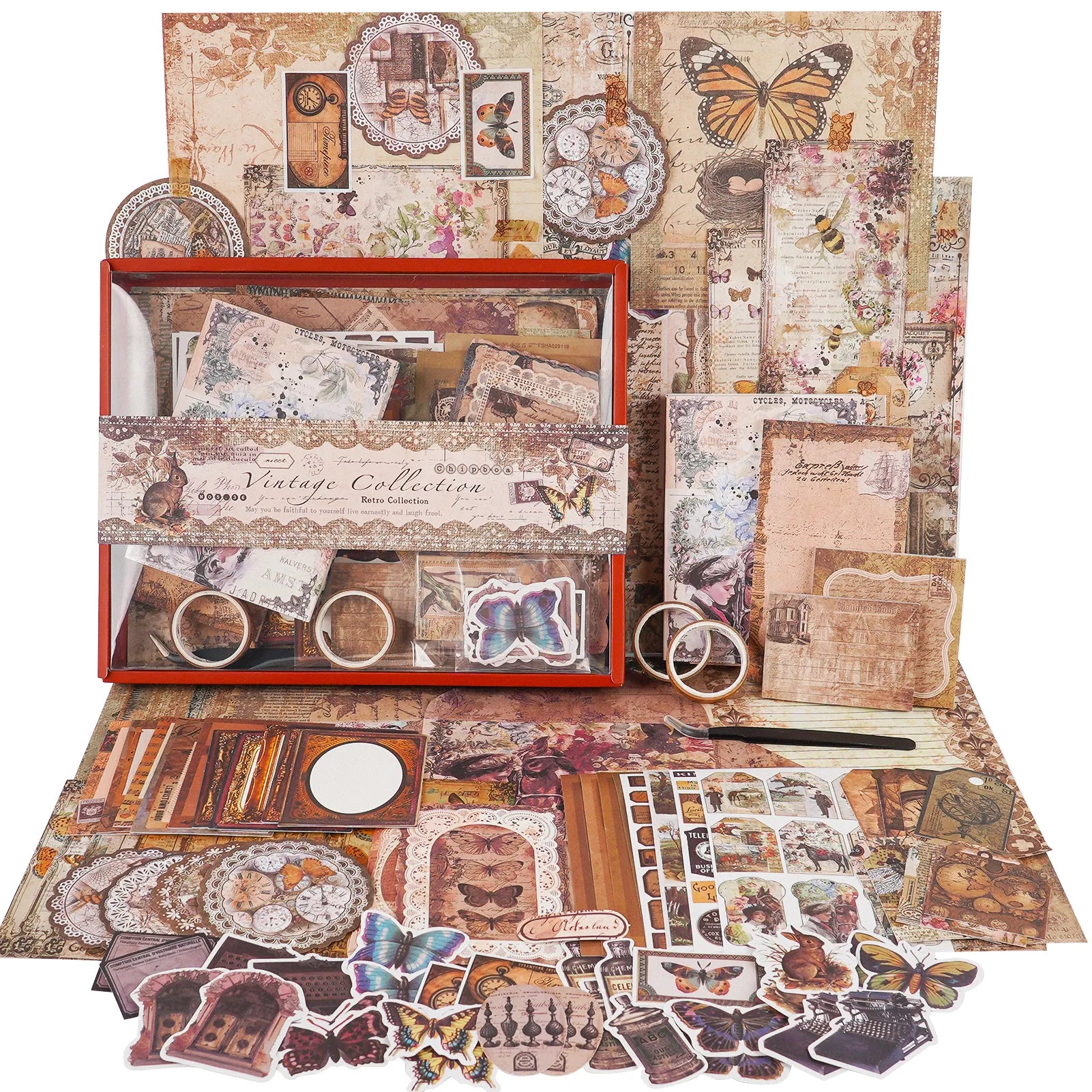 Vintage Collection Wisteria & Butterfly Scrapbooking Kit - Funto