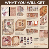Funto vintage scrapbooking kit aesthetic stickers decorative papers