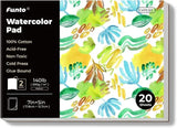 Funto watercolor pad 100% cotton 20 sheets various sizes 140lb 300gsm