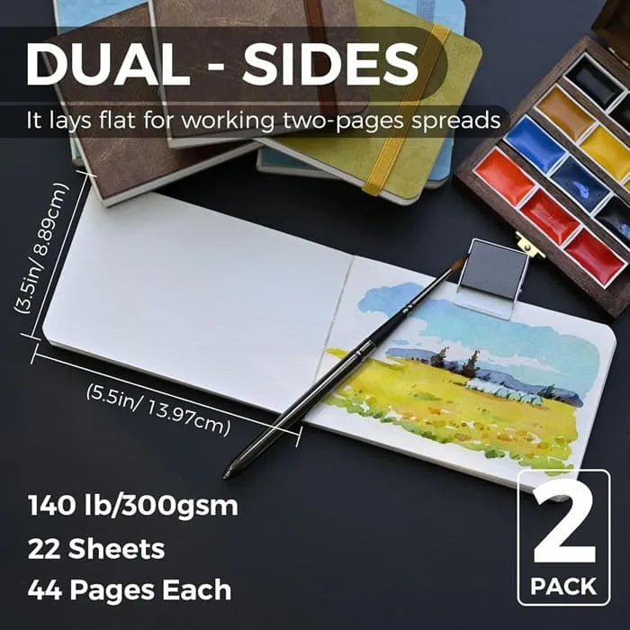 Funto watercolor journal PU leather hardcover for watercolor painting