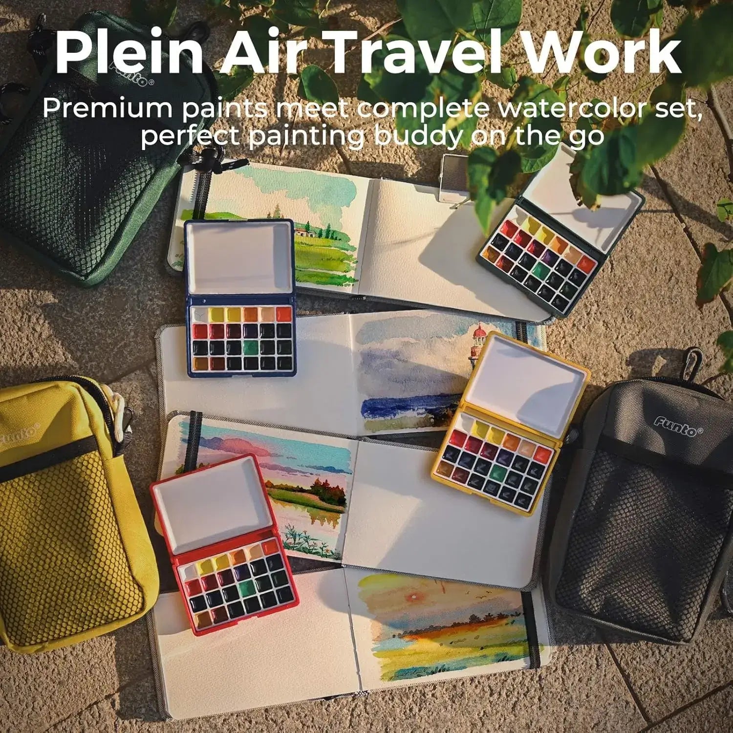 Funto hand-poured watercolor pigments showing color quality and vibrancy