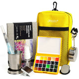 Funto hand-poured watercolor paint set 24 vibrant colors palette display