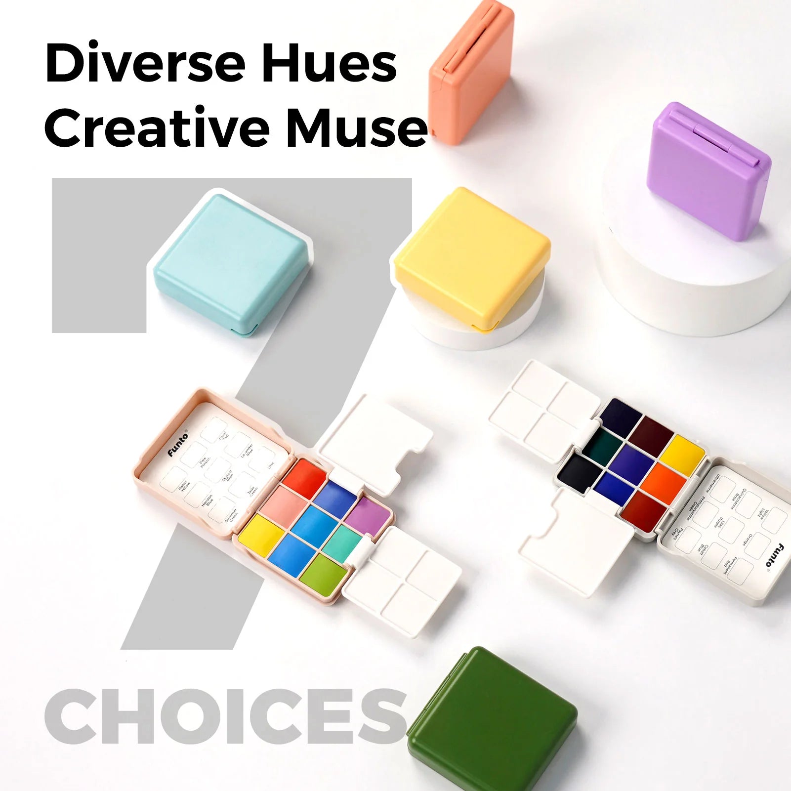 Funto pocket watercolor kit with leather bag for outdoor painting