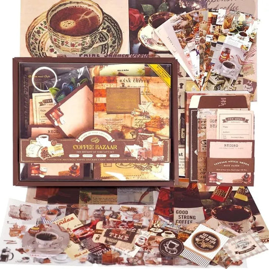 Funto vintage aesthetic scrapbooking kit 123 pieces stationary supplies