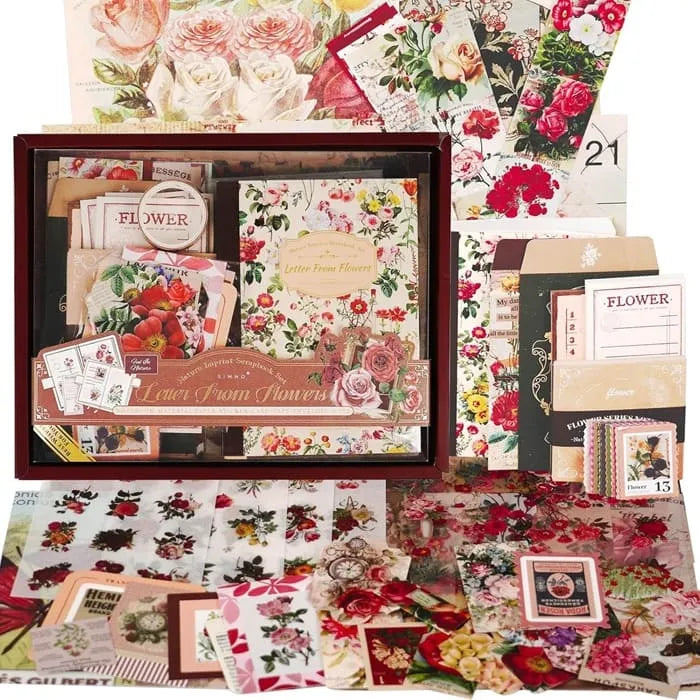Funto scrapbooking set 123 pieces vintage aesthetic mixed media