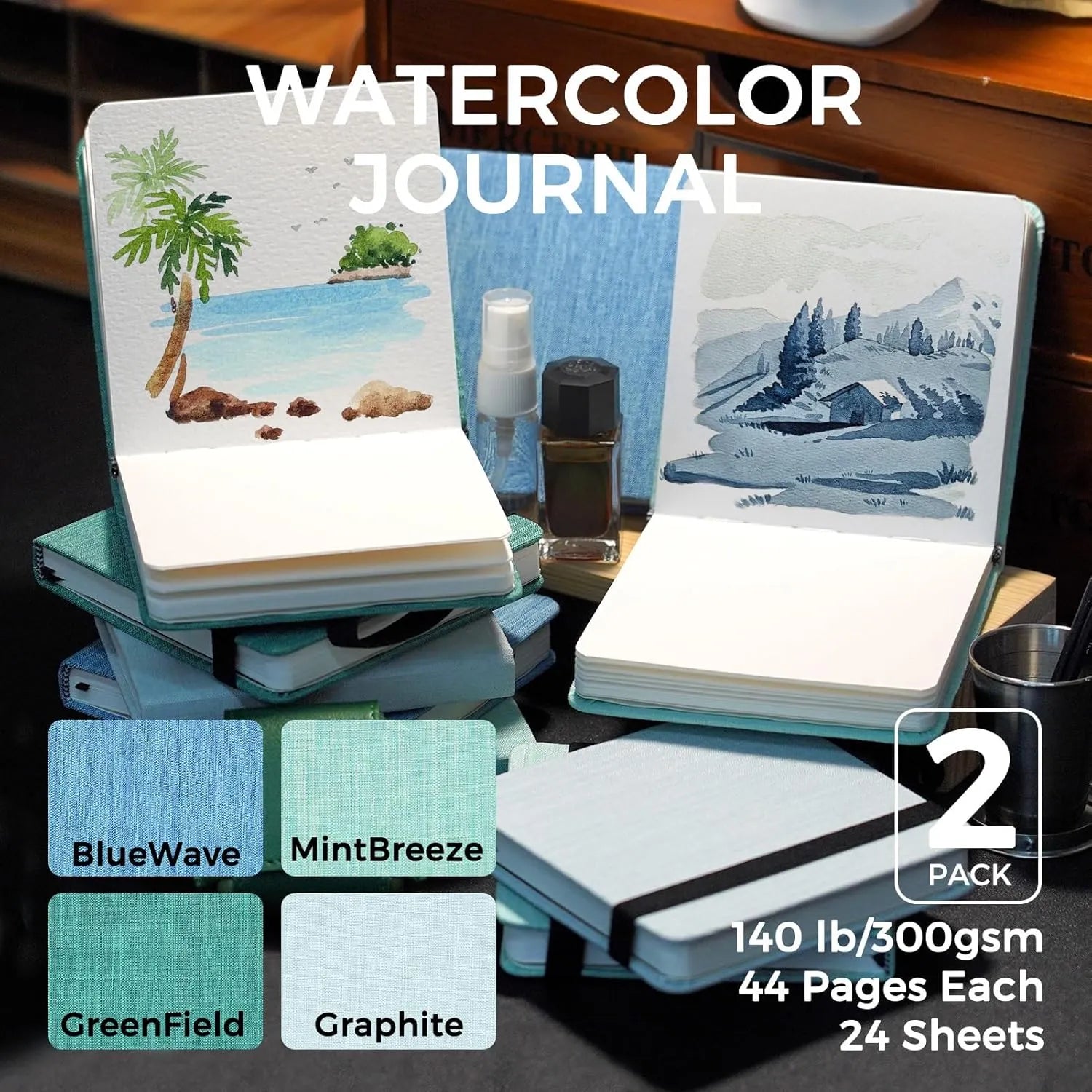 Funto 100% cotton watercolor journal acid-free for art projects
