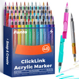 ClickLink Acrylic Markers 48 colors set with 50 ink refills