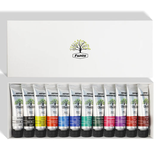 Tube Watercolor Paint 12-Color Refills