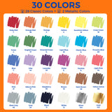 30 Colors ClickLink Acrylic Markers Dual-Color with Brush Tip (28 Classic + 2 Metallic) Shipping Date: Oct.10 2025