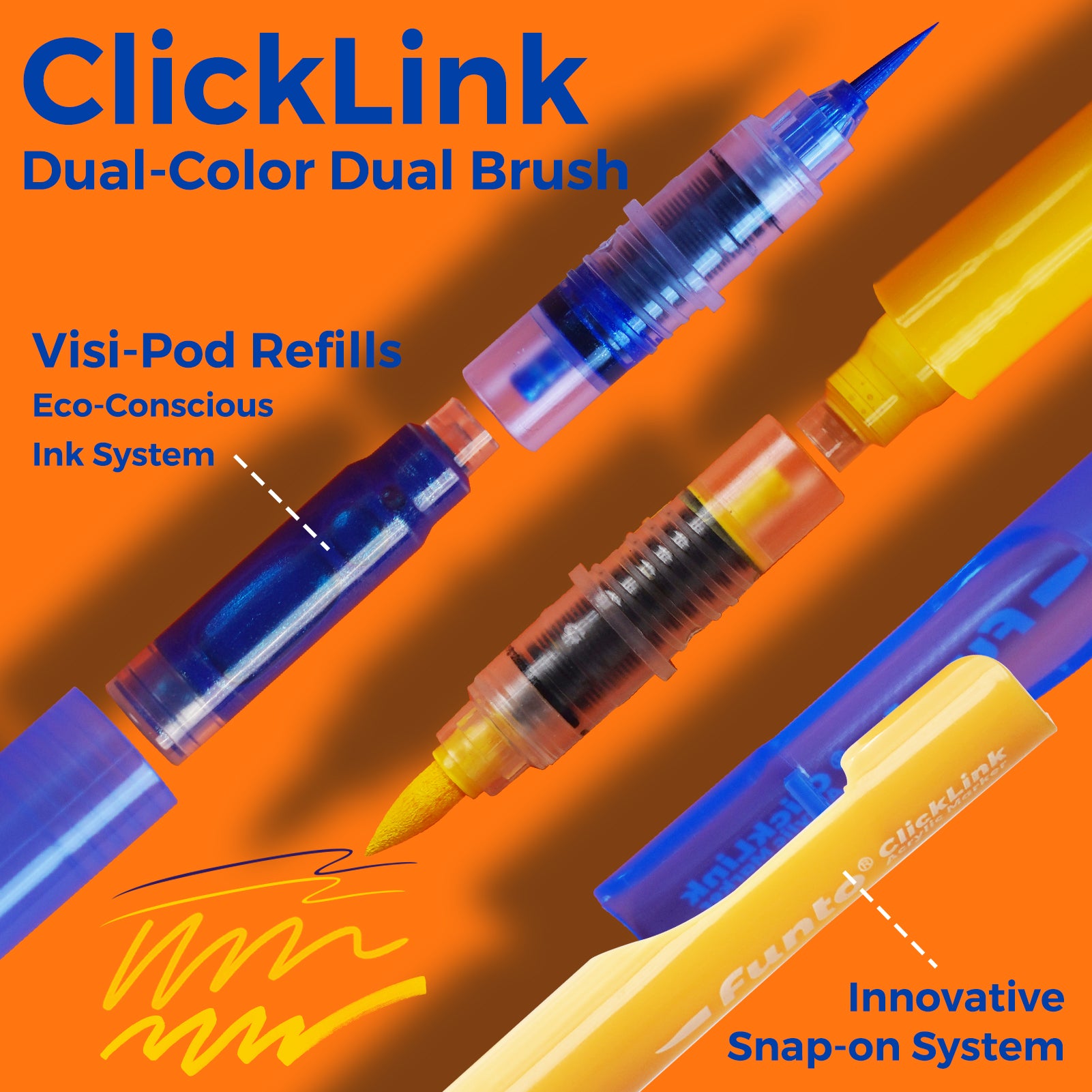80 Colors ClickLink Acrylic Markers with 80 Ink Refills (64 Classic+12 Metallic+4 Glitter) (160 Pieces Total)  Shipping Date: Oct.10 2025