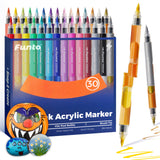 30 Colors ClickLink Acrylic Markers Dual-Color with Brush Tip (28 Classic + 2 Metallic) Shipping Date: Oct.10 2025