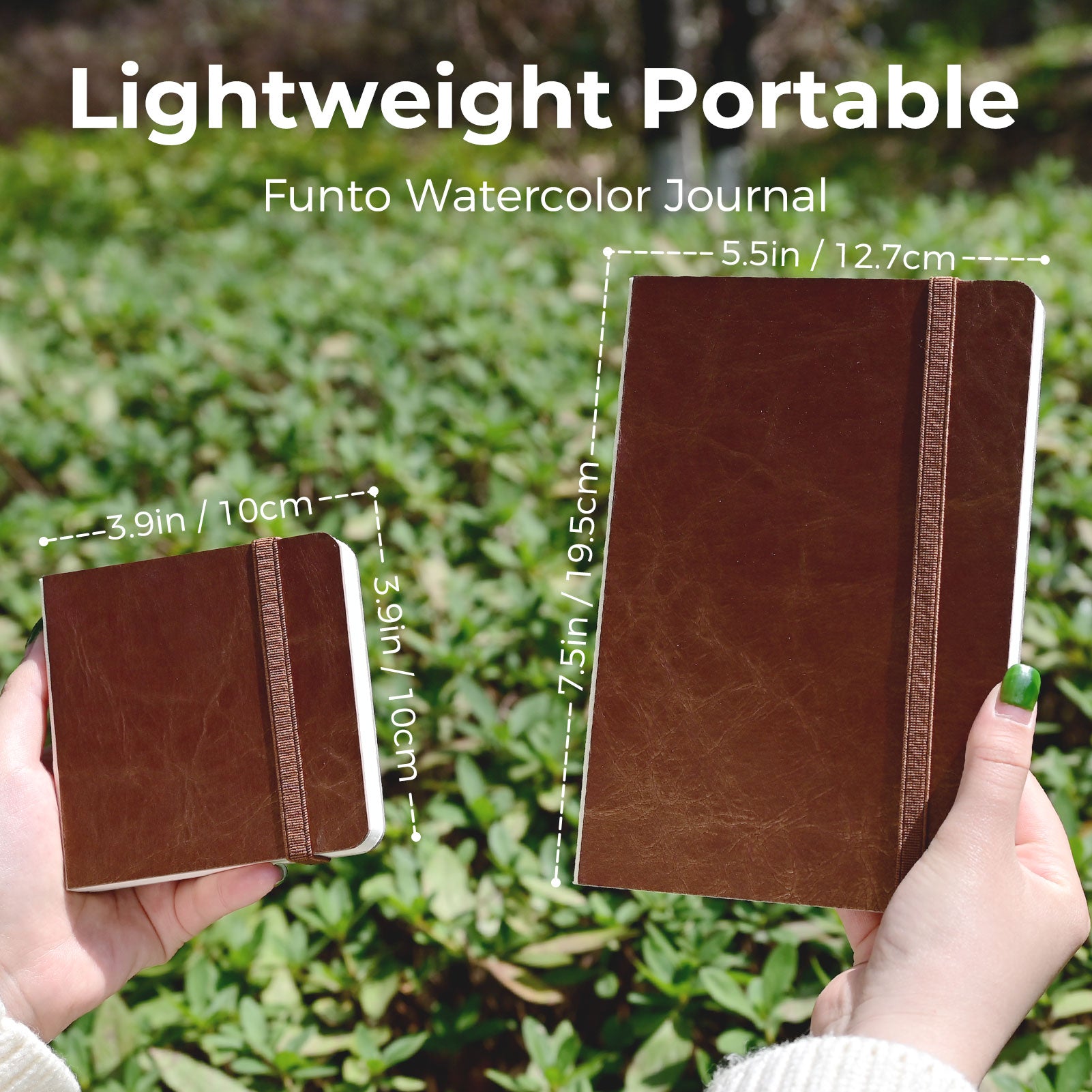 Watercolor Journal PU Leather Hard Cover 100% Cotton Paper