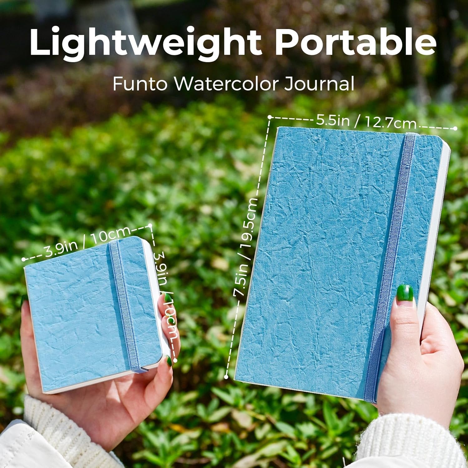 Watercolor Journal PU Leather Hard Cover 100% Cotton Paper