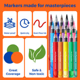 30 Colors ClickLink Acrylic Markers Dual-Color with Brush Tip (28 Classic + 2 Metallic) Shipping Date: Oct.10 2025