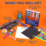 48 Colors ClickLink Acrylic Markers with 50 Ink Refills (44 Classic+4 Metallic+2 Bonus Colors)  (98 Pieces Total) Shipping Date: Oct.10 2025