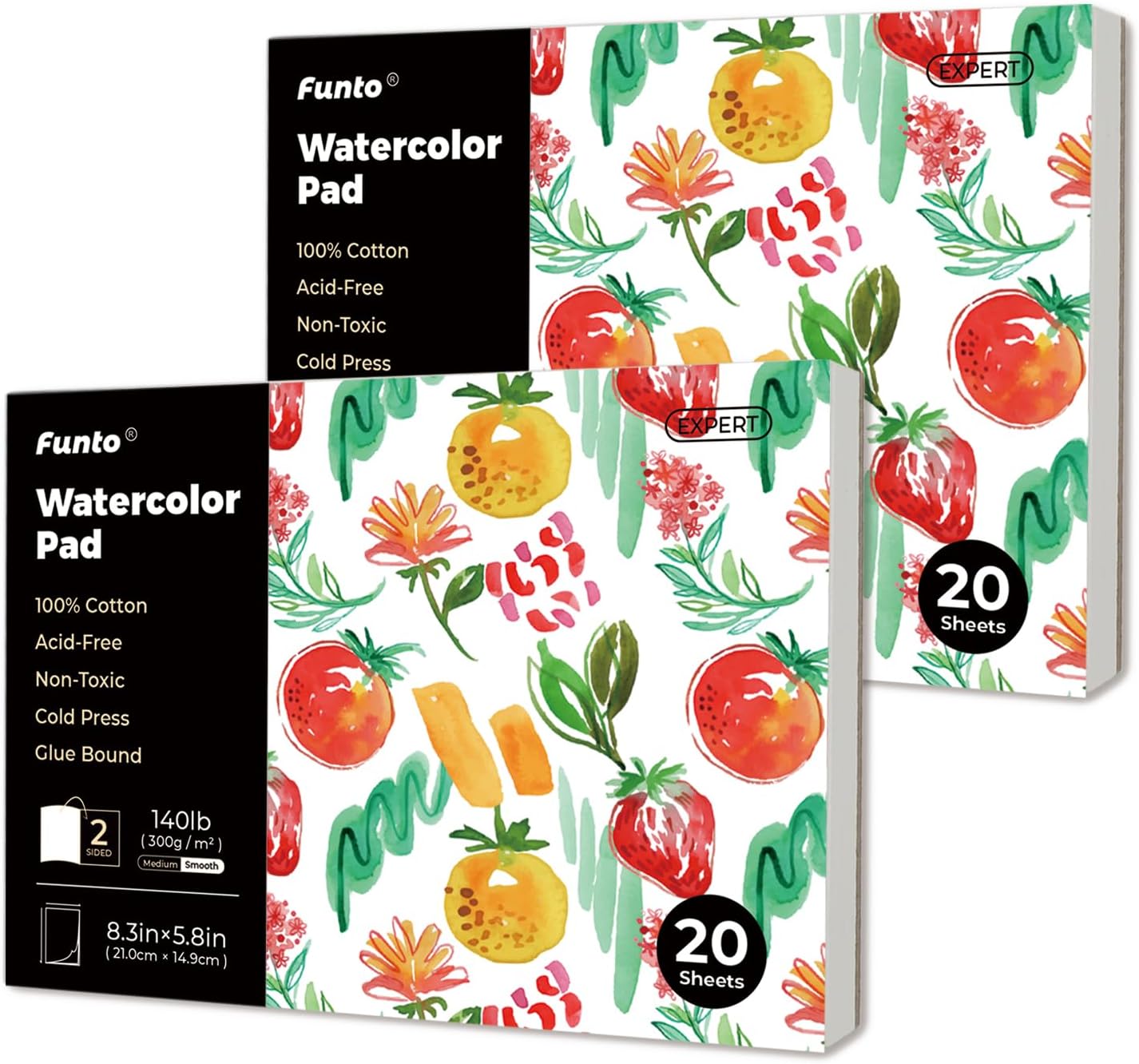 Watercolor Pad various sizes 100% cotton 20 sheets