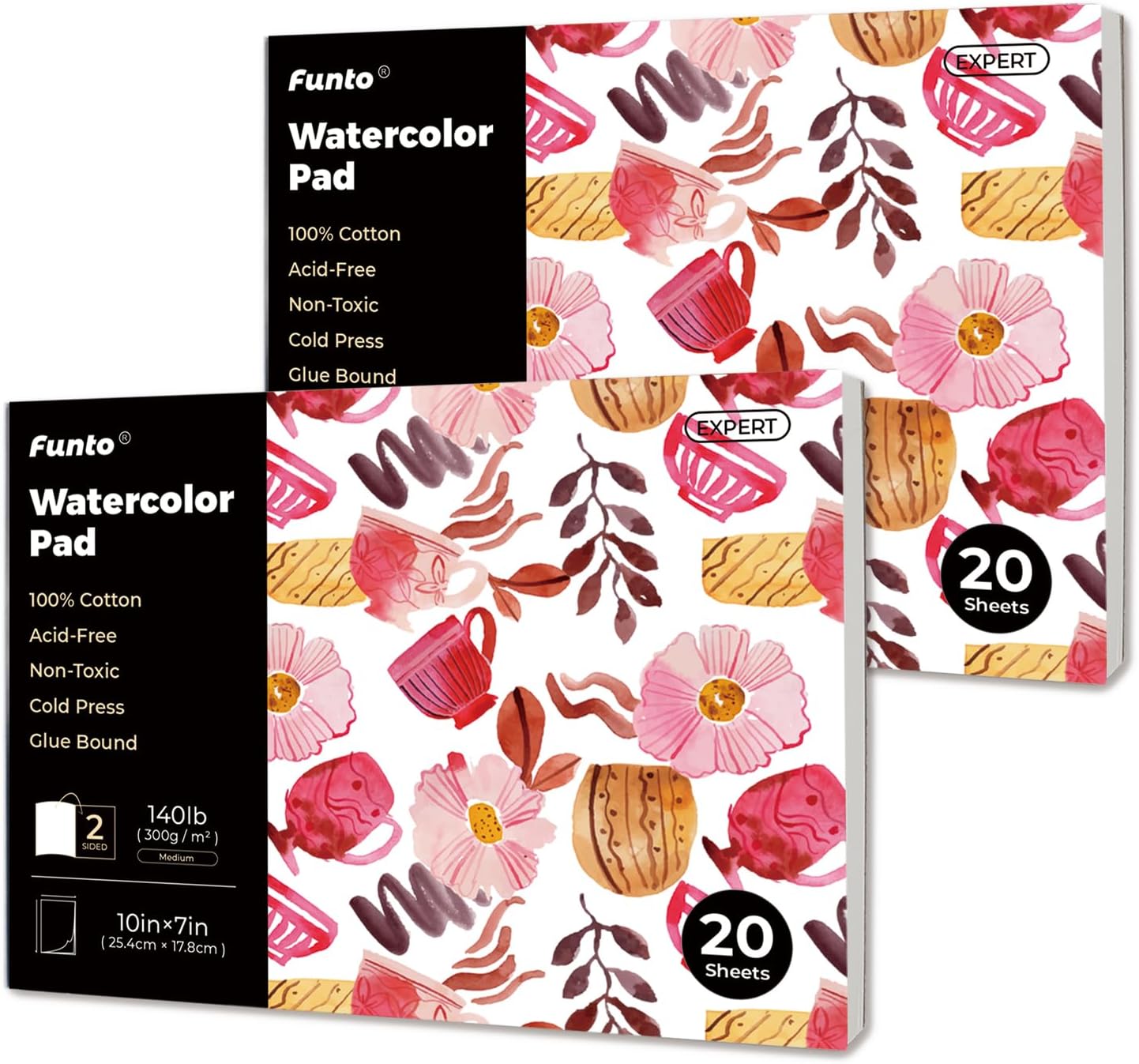 Watercolor Pad various sizes 100% cotton 20 sheets