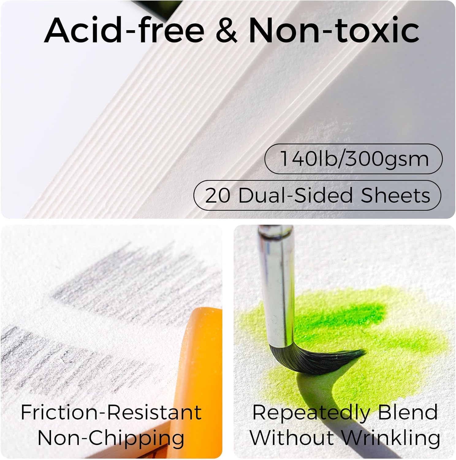 Various Sizes Watercolor Pad 100% Cotton 20 Sheets Each