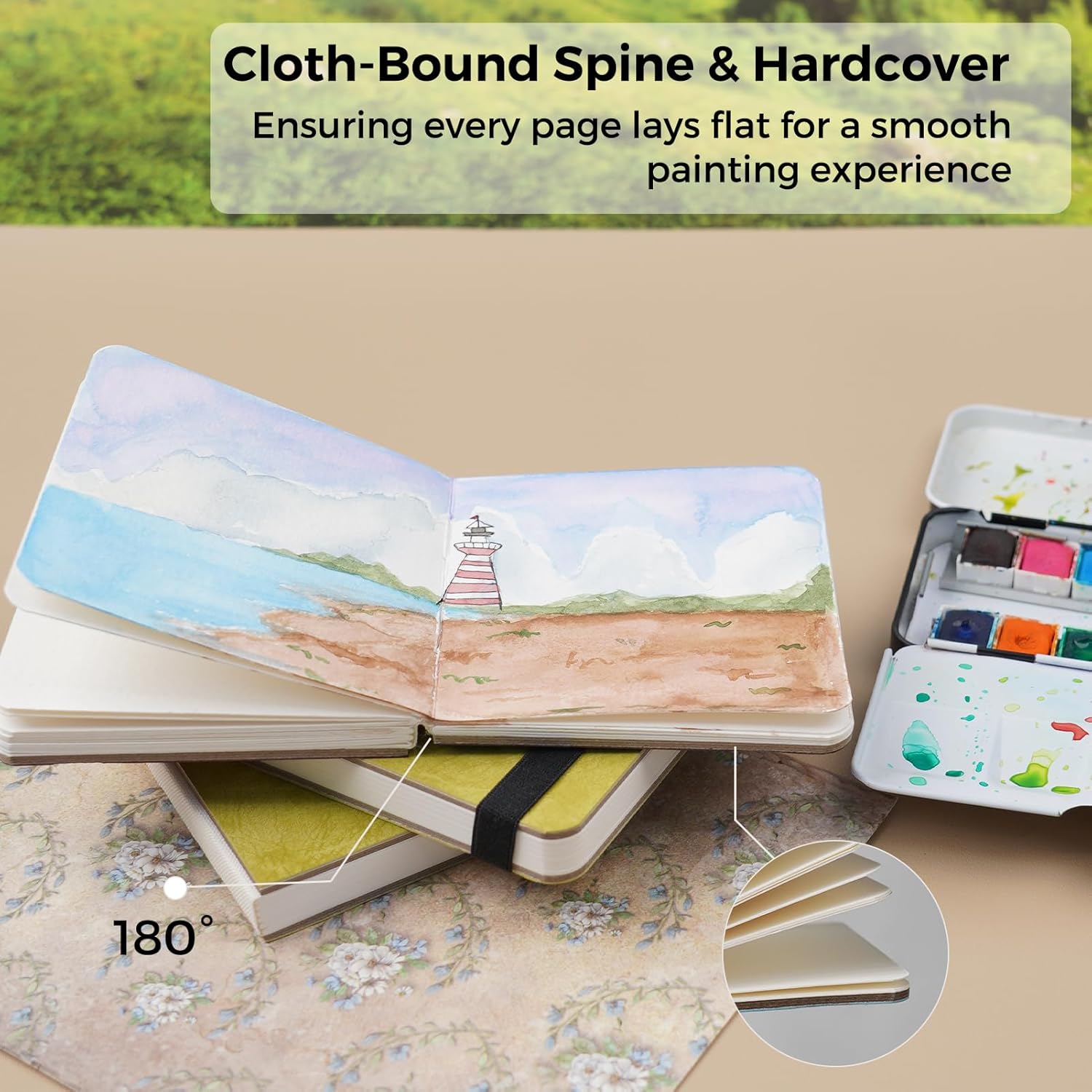 Watercolor Journal PU Leather Hard Cover