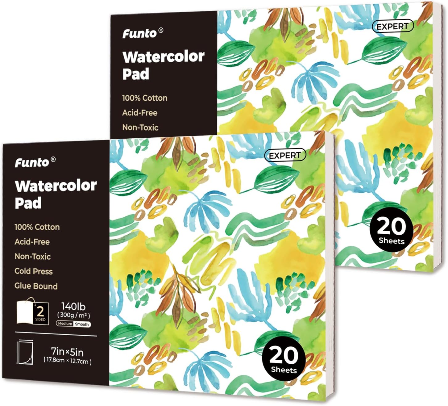 Watercolor Pad various sizes 100% cotton 20 sheets