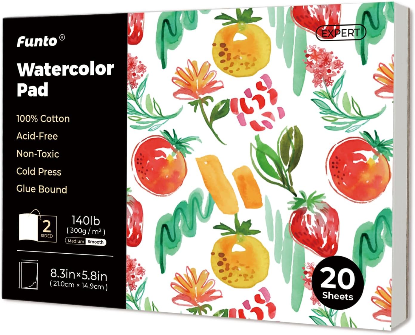 Watercolor Pad various sizes 100% cotton 20 sheets