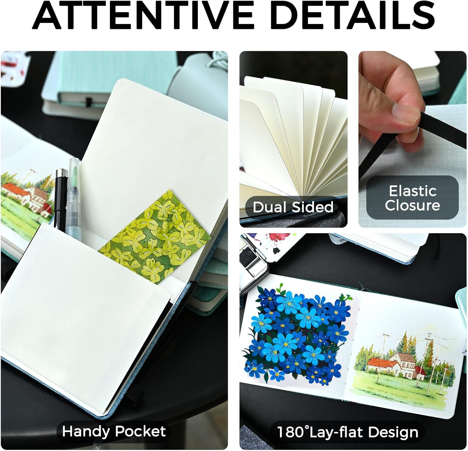 4.7"x4.7" Watercolor Journal 100% Cotton Cold Press Papers