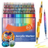 80 Colors ClickLink Acrylic Markers with 80 Ink Refills (64 Classic+12 Metallic+4 Glitter) (160 Pieces Total)  Shipping Date: Oct.10 2025