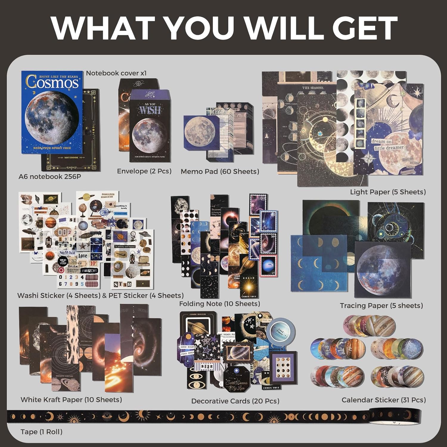 Scrapbooking Kit Cosmic Series Cosmic Mystery 154PCS - Funto