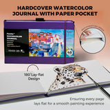 Watercolor Journal 8.5x5.5 Leather Cover 2 Pack 48 Pages Each