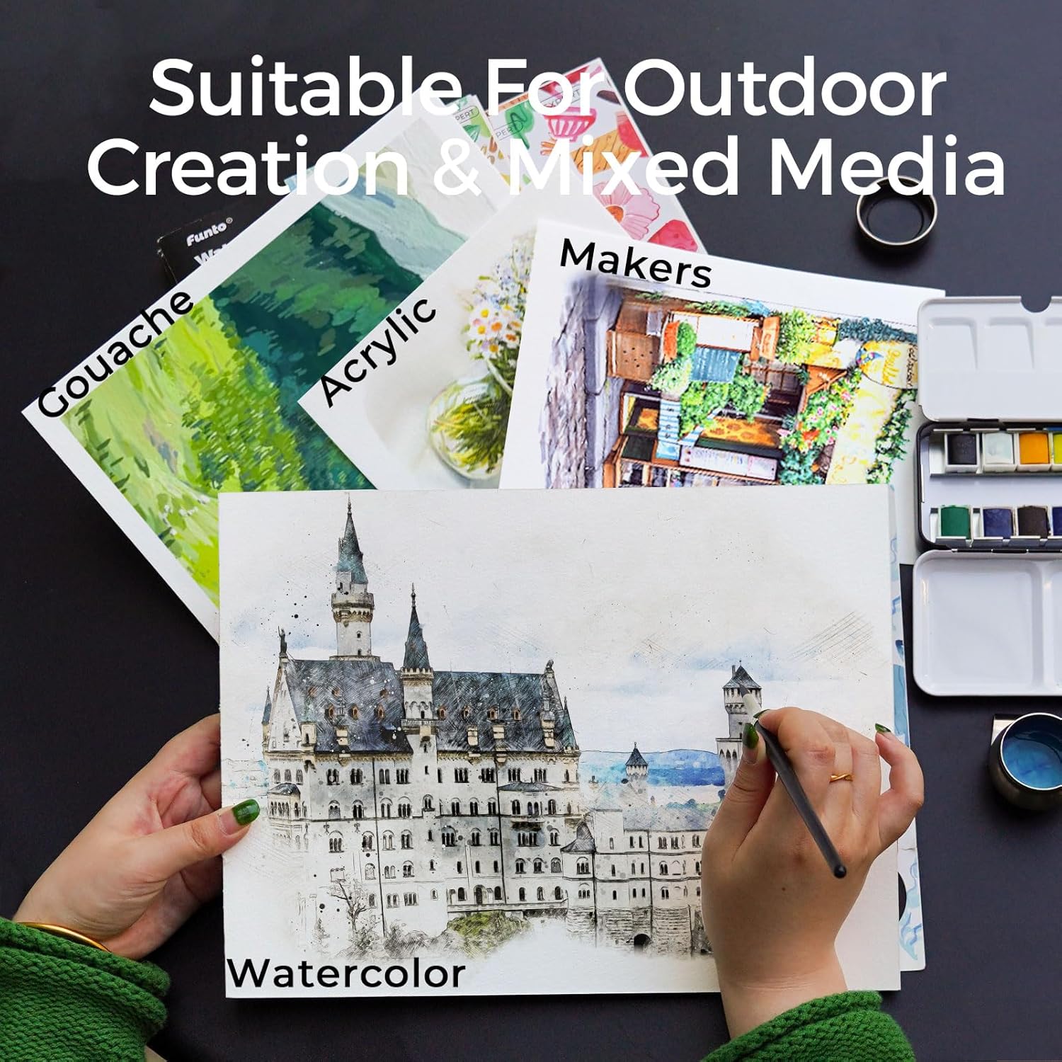 Various Sizes Watercolor Pad 100% Cotton 20 Sheets Each