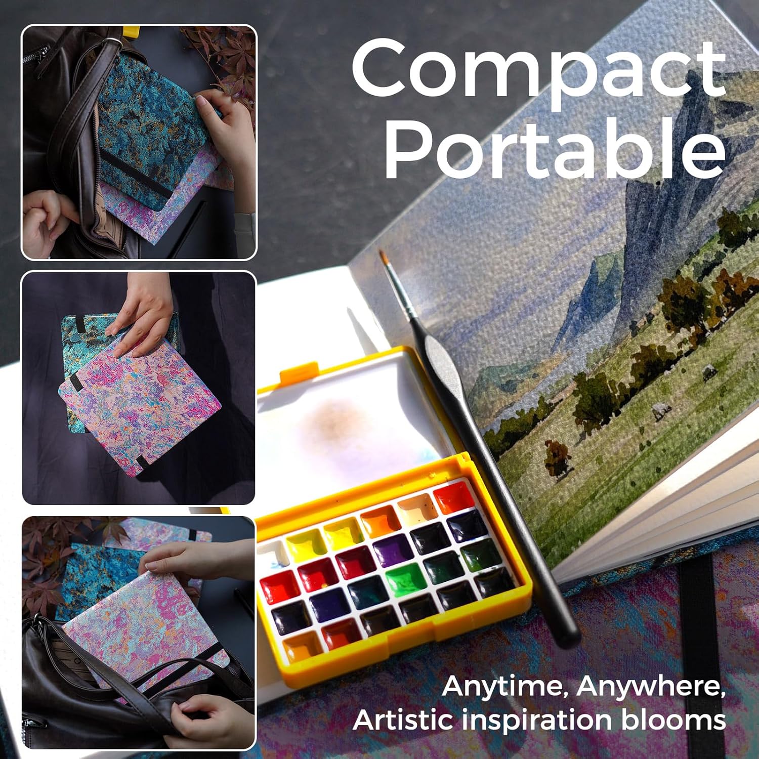 6.3"x6.3" Watercolor Journal 100% Cotton Cold Press Papers