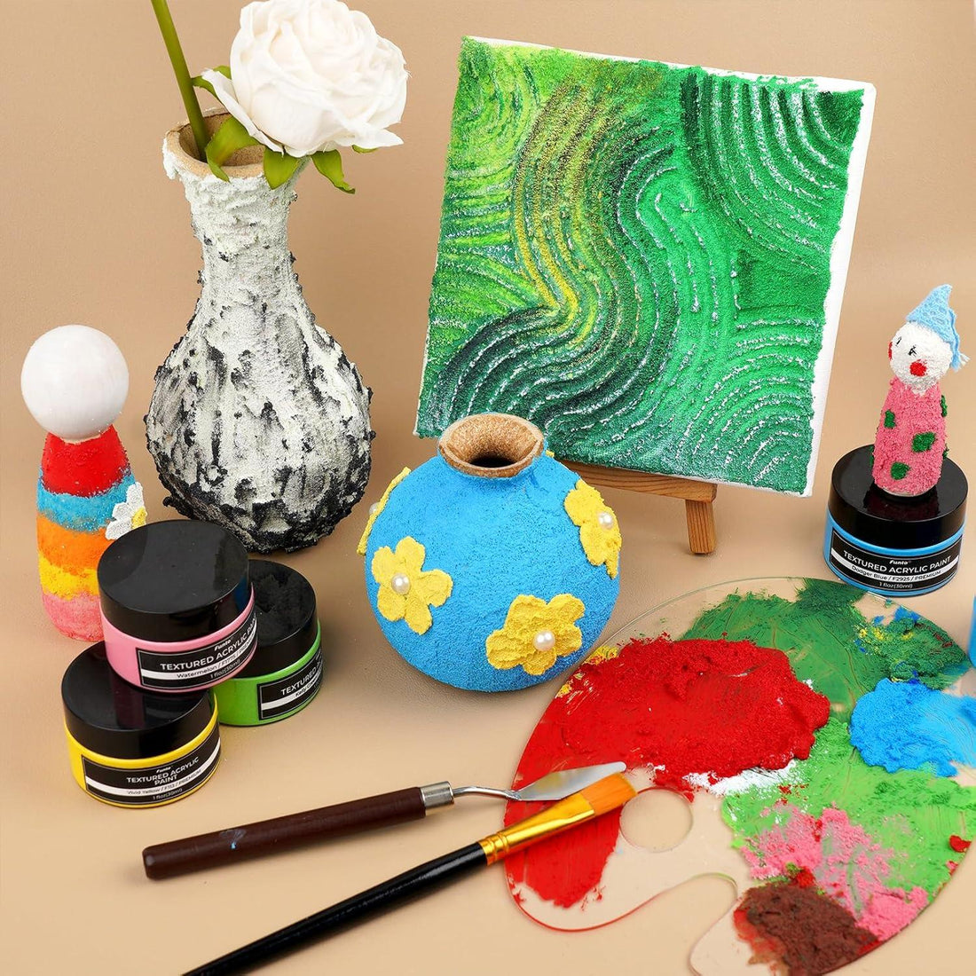 Textured Acrylic Paint Set 12 Colors - Funto