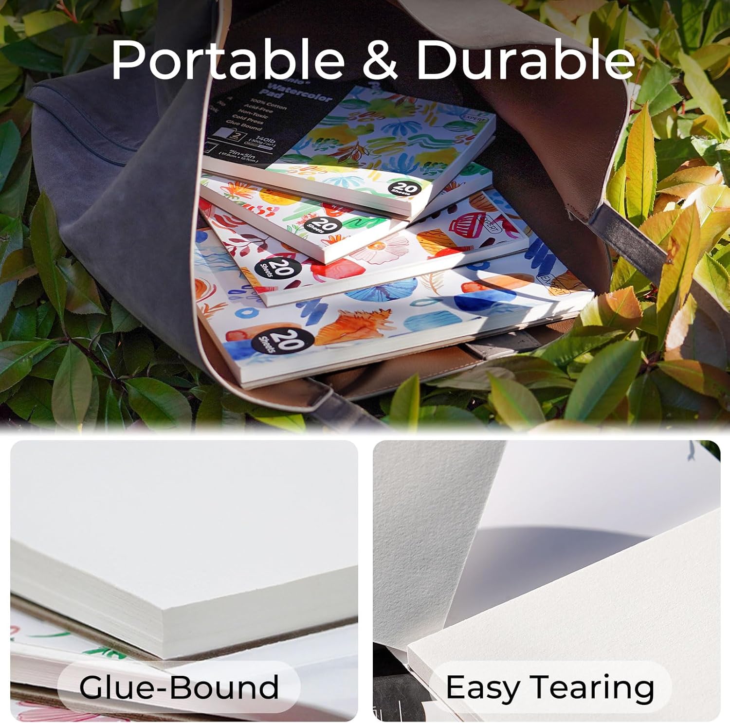 Various Sizes Watercolor Pad 100% Cotton 20 Sheets Each