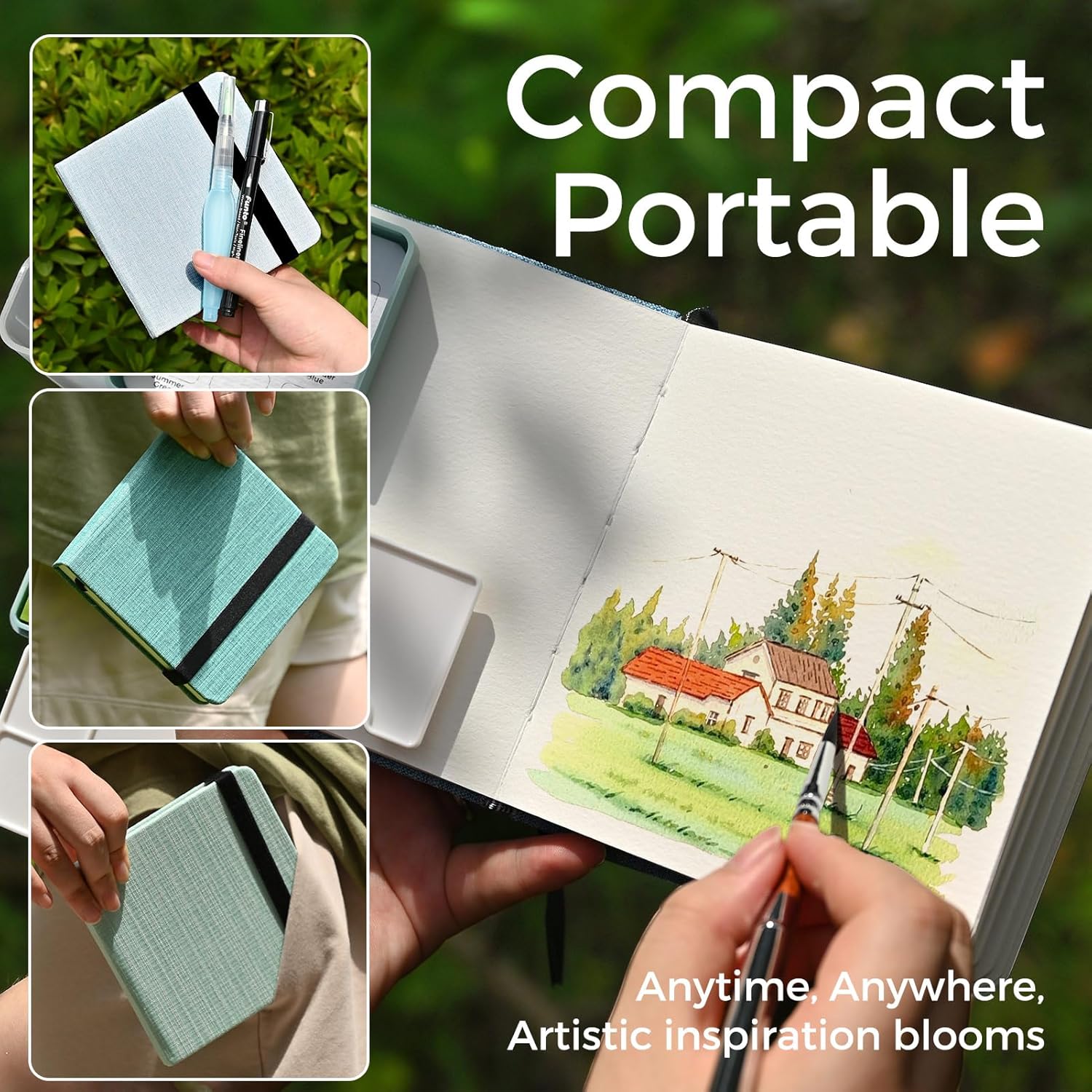 4.7"x4.7" Watercolor Journal 100% Cotton Cold Press Papers