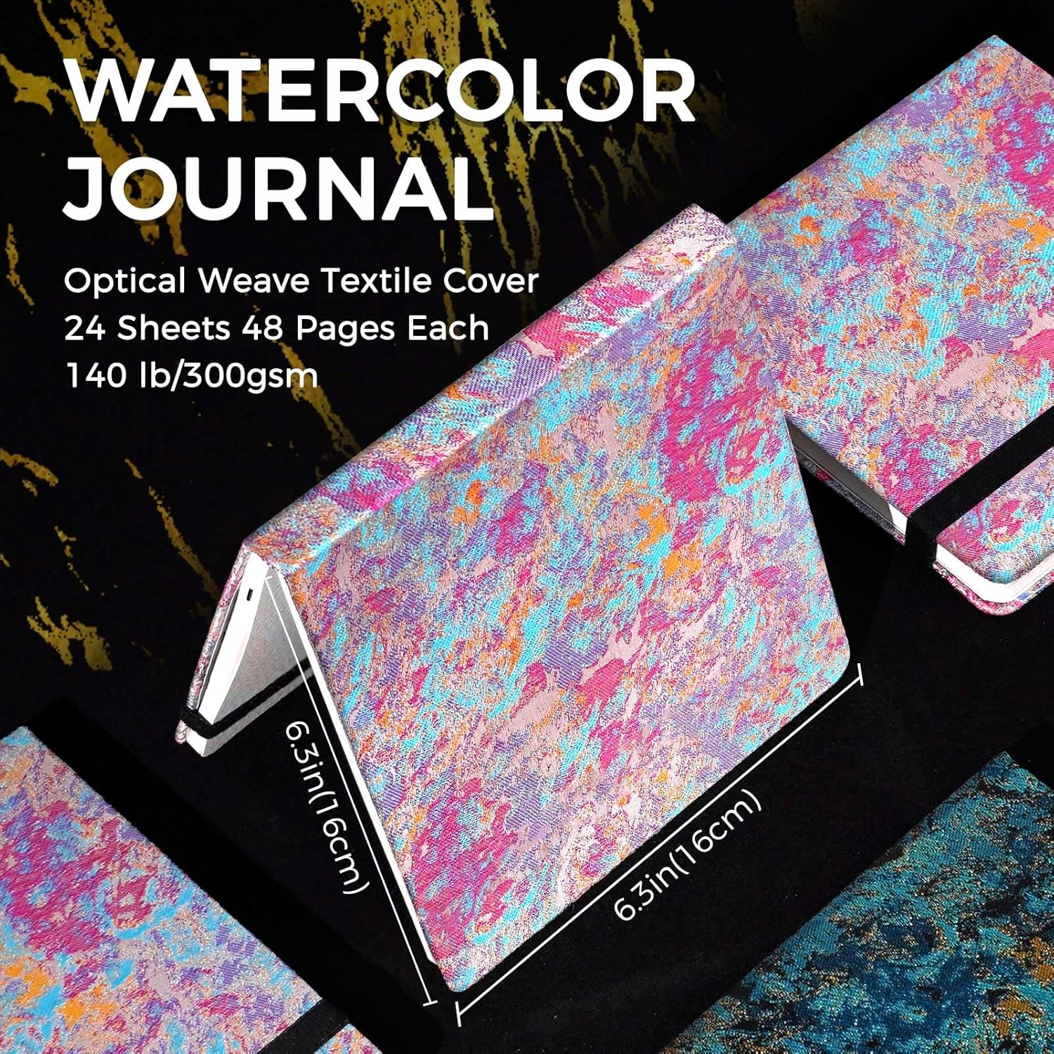 6.3"x6.3" Watercolor Journal 100% Cotton Cold Press Papers