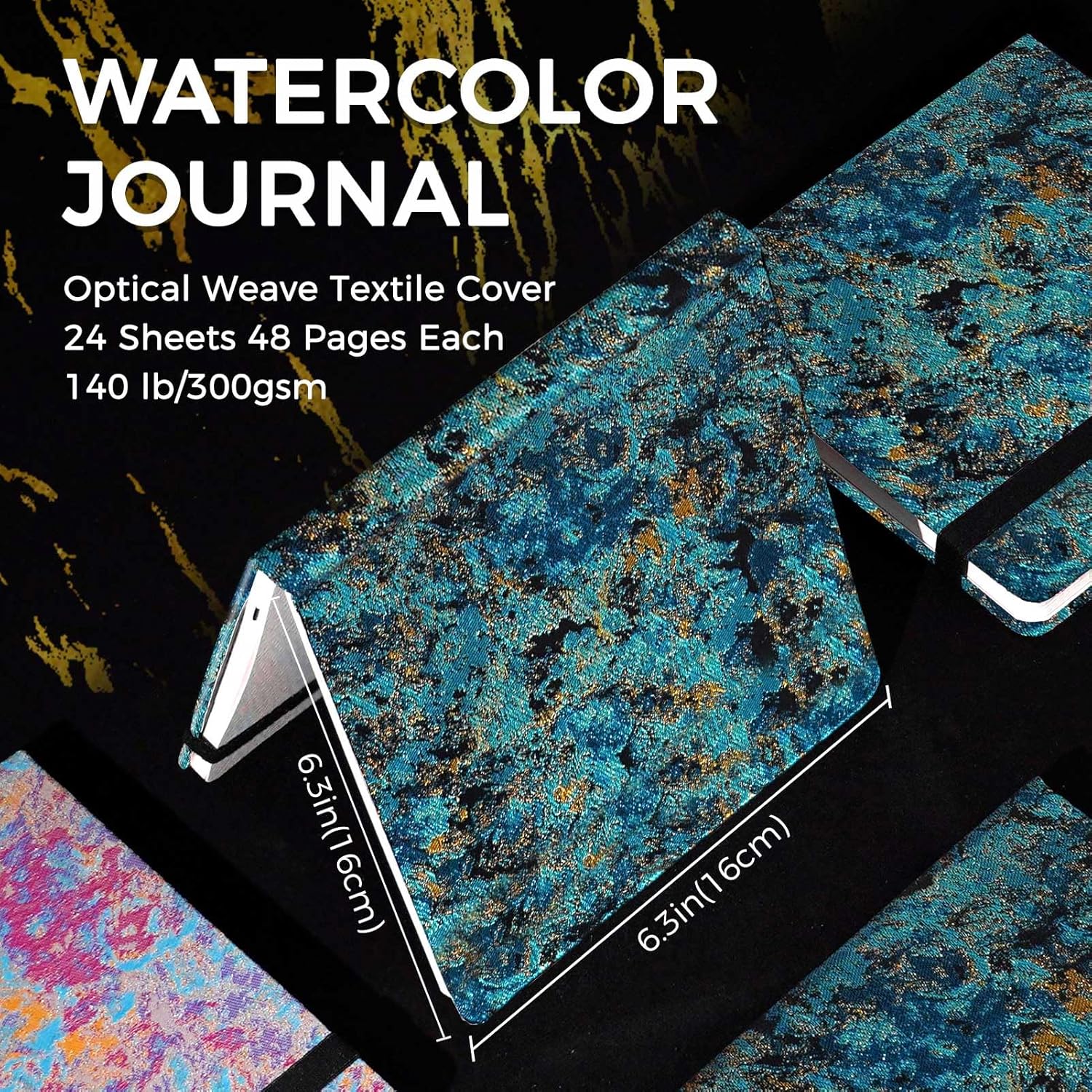 6.3"x6.3" Watercolor Journal 100% Cotton Cold Press Papers
