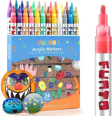 Funto acrylic paint pens 12 colors 10 classic 2 metallic for DIY crafts 