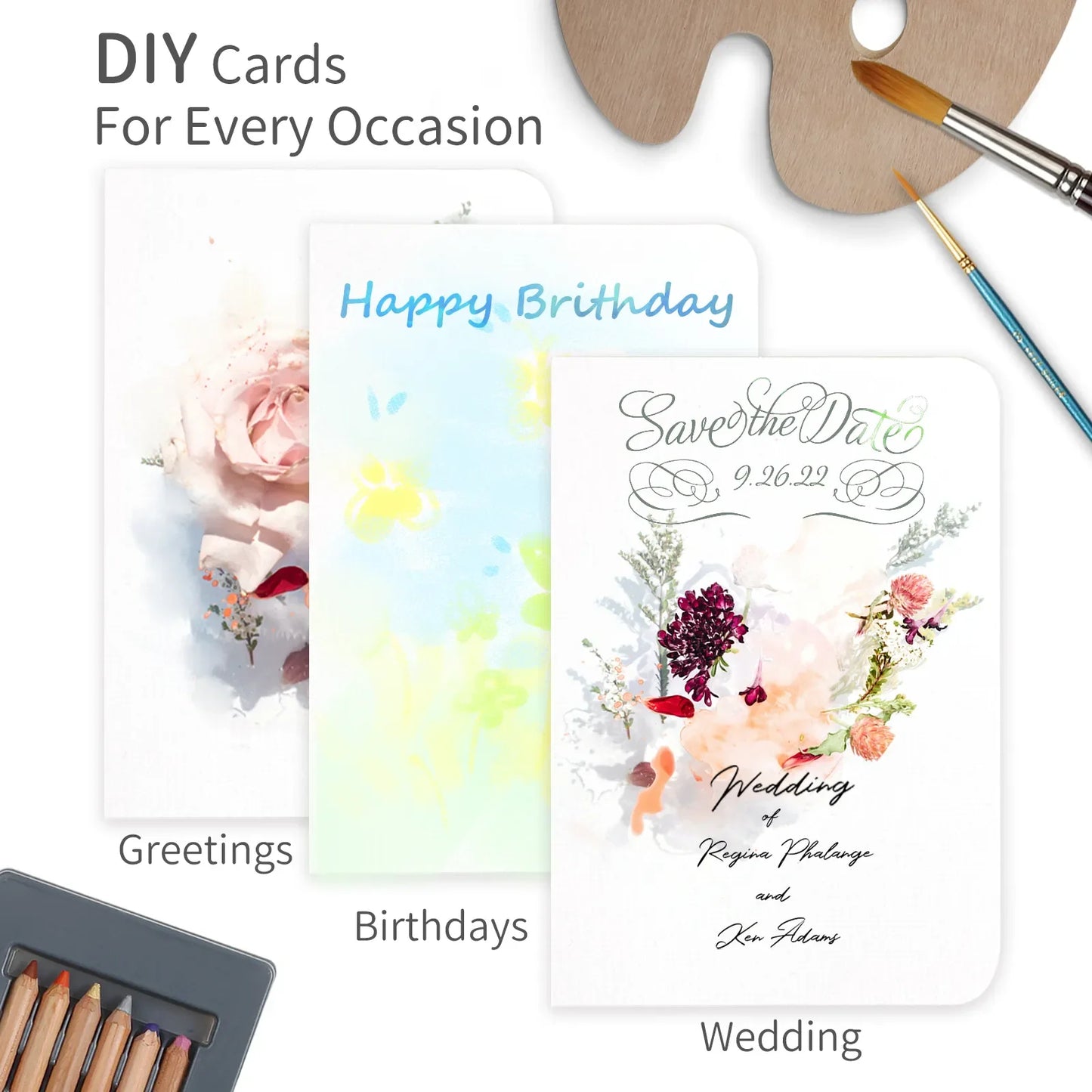 Funto premium watercolor cards 2-pack 50 sheets acid-free for artists 