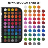 Funto beginner watercolor kit 48 vibrant colors with 140lb watercolor paper pad 